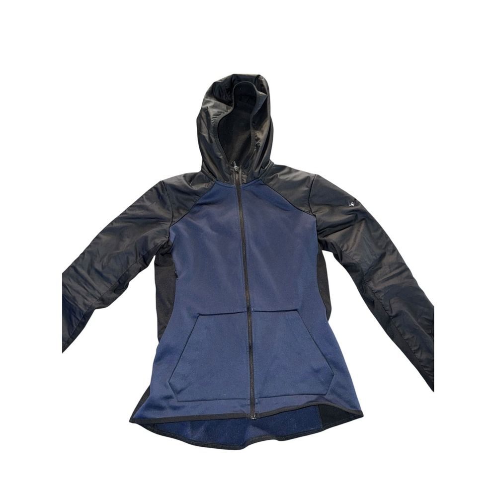 Nike Dri-FIT Full Zip Hooded Jacket Navy Blue Black Windbreaker Athletic Sm1832